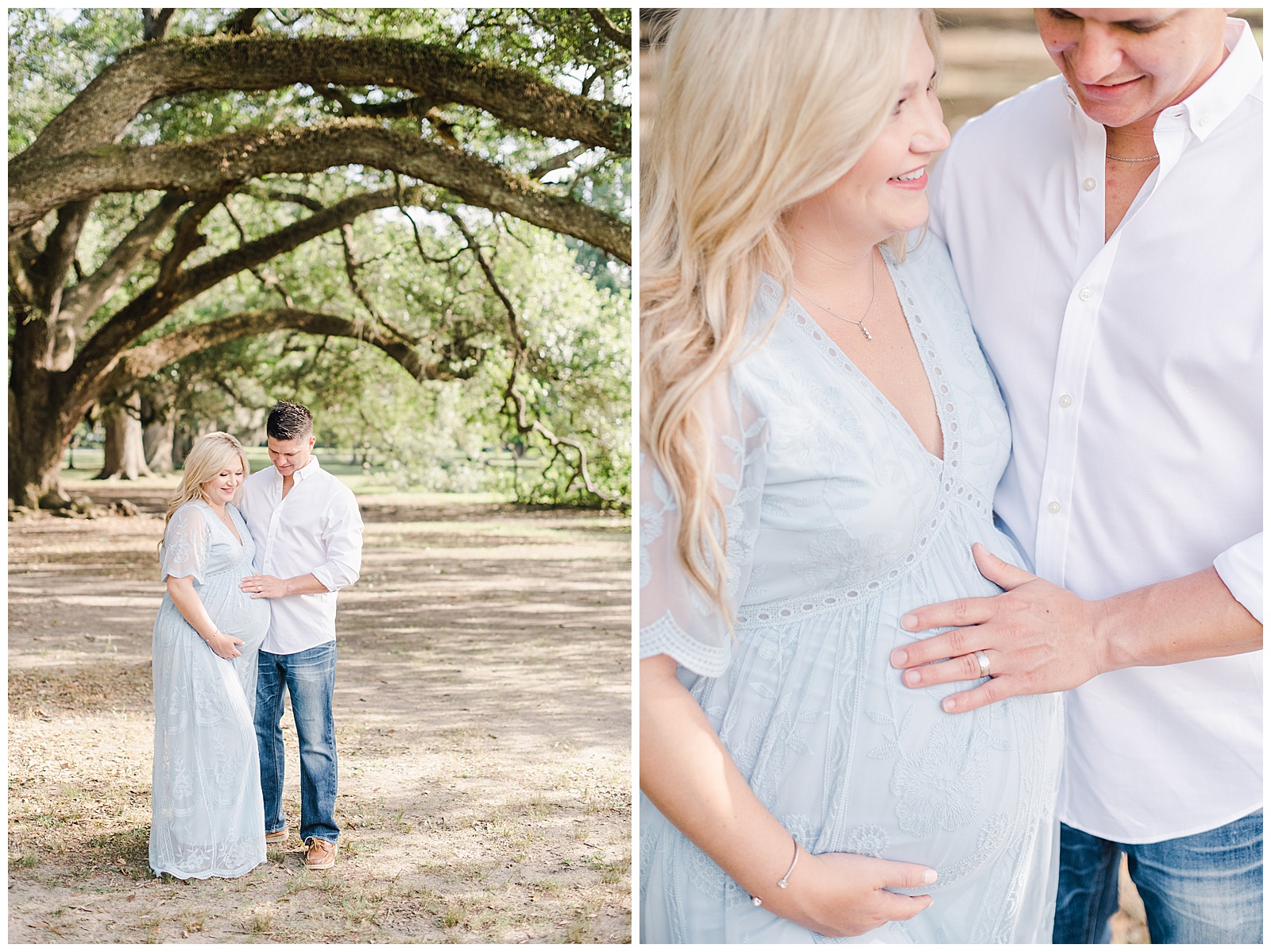 New Orleans Maternity Photographer Chelsea Rousey Photography pregnant mom with dad in new orleans 