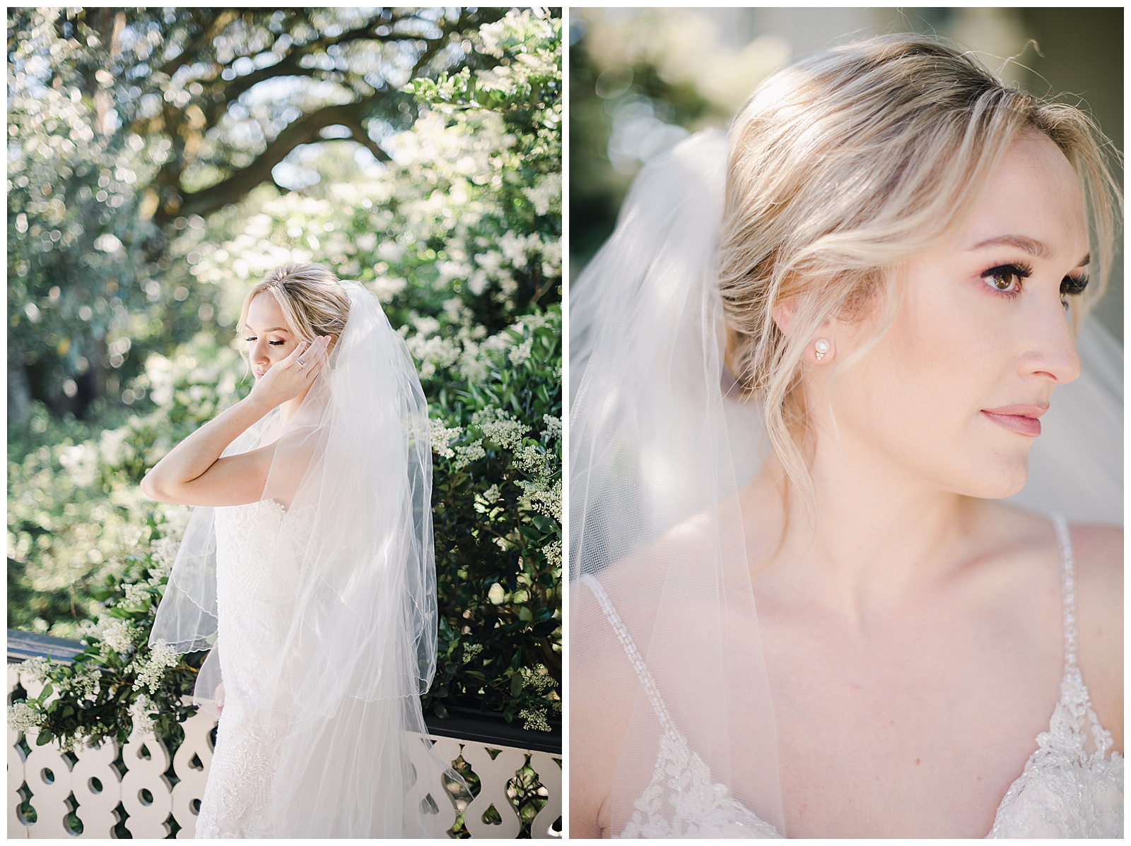 New Orleans Wedding Photographer Chelsea Rousey Photography Smiling bride in wedding gown and veil