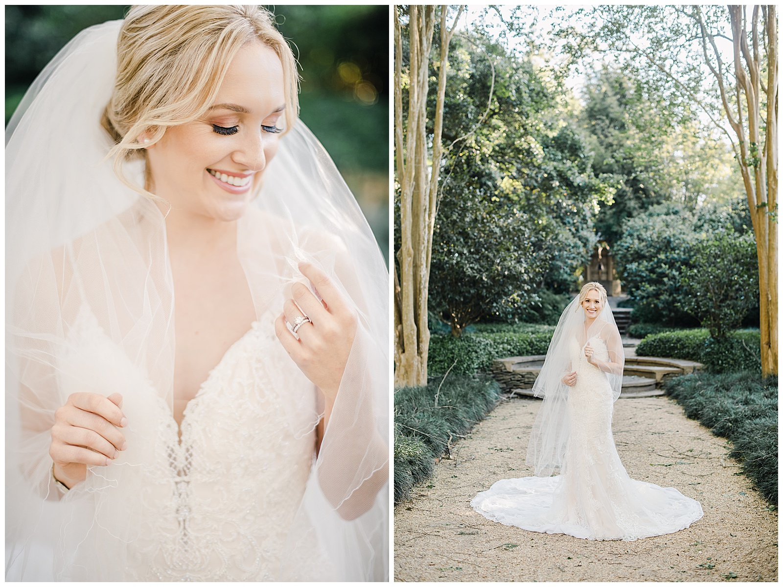 New Orleans Wedding Photographer Chelsea Rousey Photography Smiling bride in wedding gown and veil